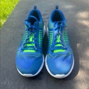 TEENOK Blue and Green Athletic Sneakers for Men